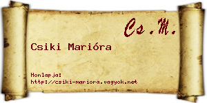 Csiki Marióra névjegykártya